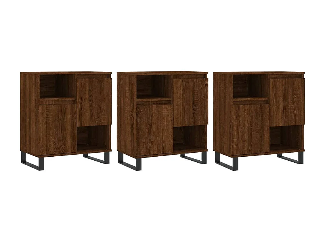 Buffets 3 pcs Chêne marron Bois d'ingénierie