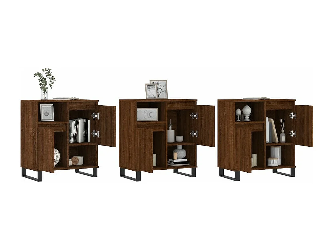 Buffets 3 pcs Chêne marron Bois d'ingénierie