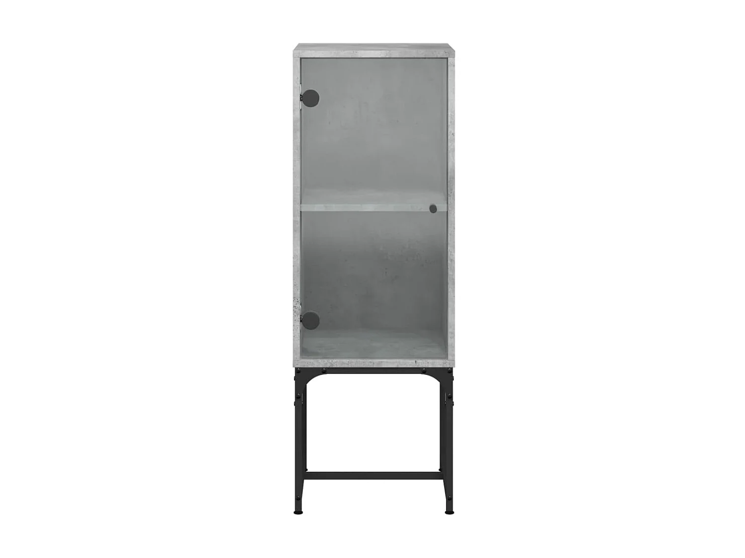 Armoire latérale avec porte en verre gris béton 35x37x100 cm