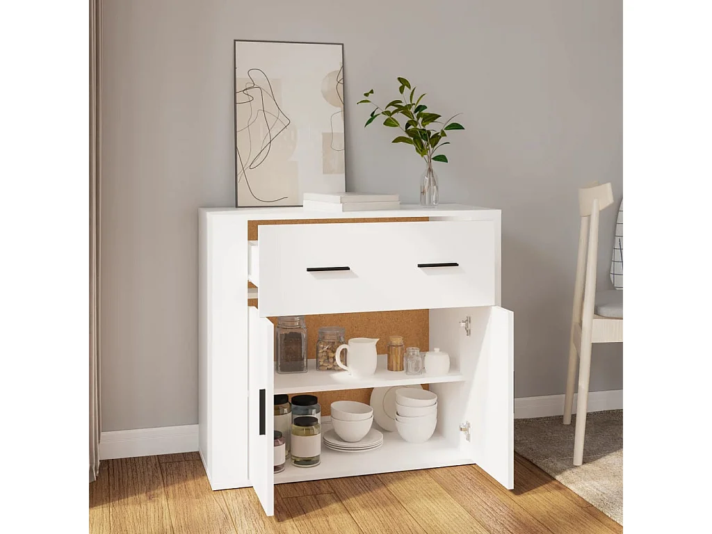 Sideboard Weiß 80x33x70 cm Holzwerkstoff