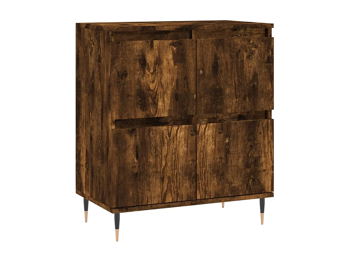 Credenze 2 pz Rovere Fumo in Legno Multistrato