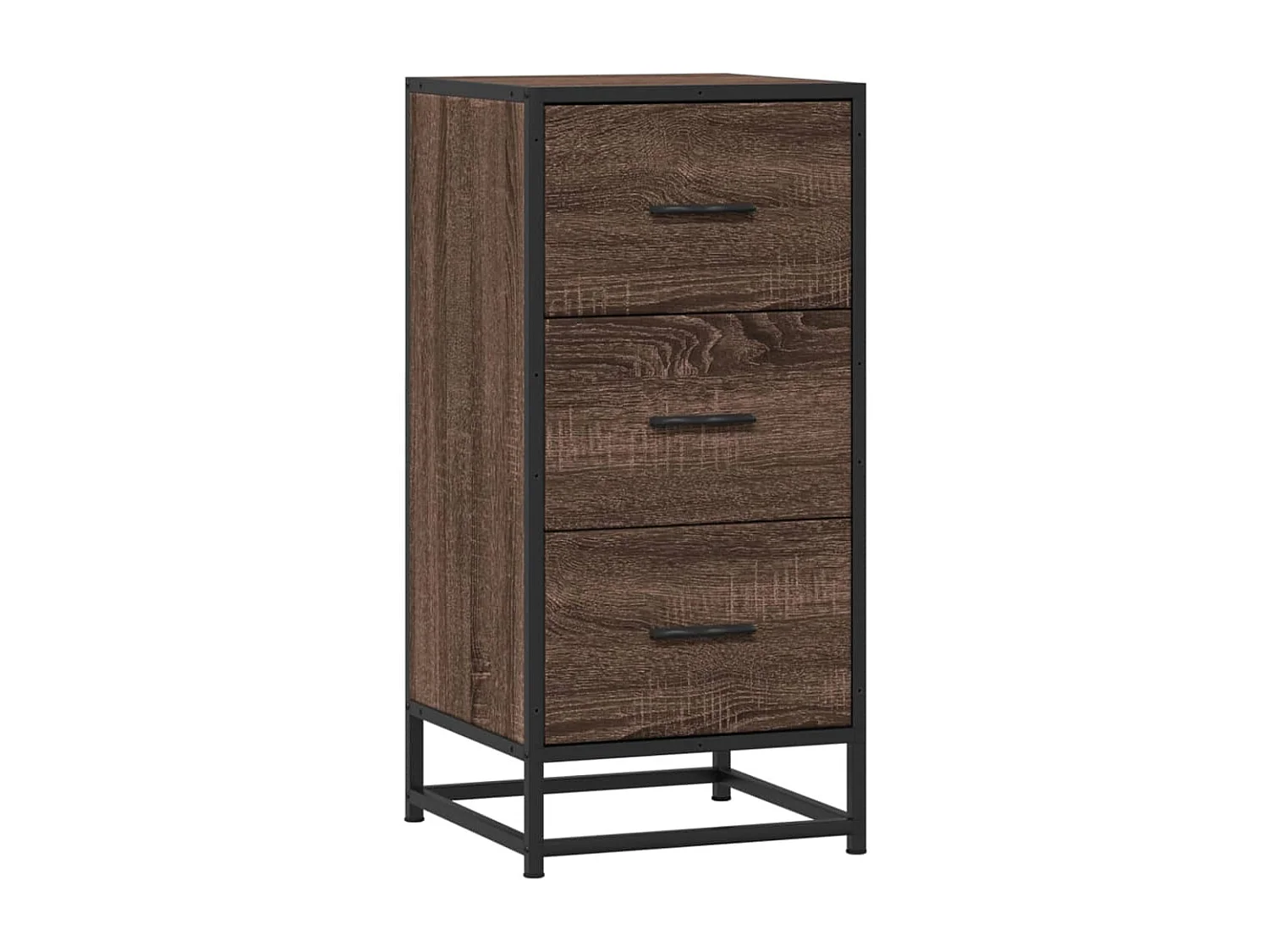 Sideboard Braun Eichen-Optik 35,5x35x76 cm Holzwerkstoff Metall