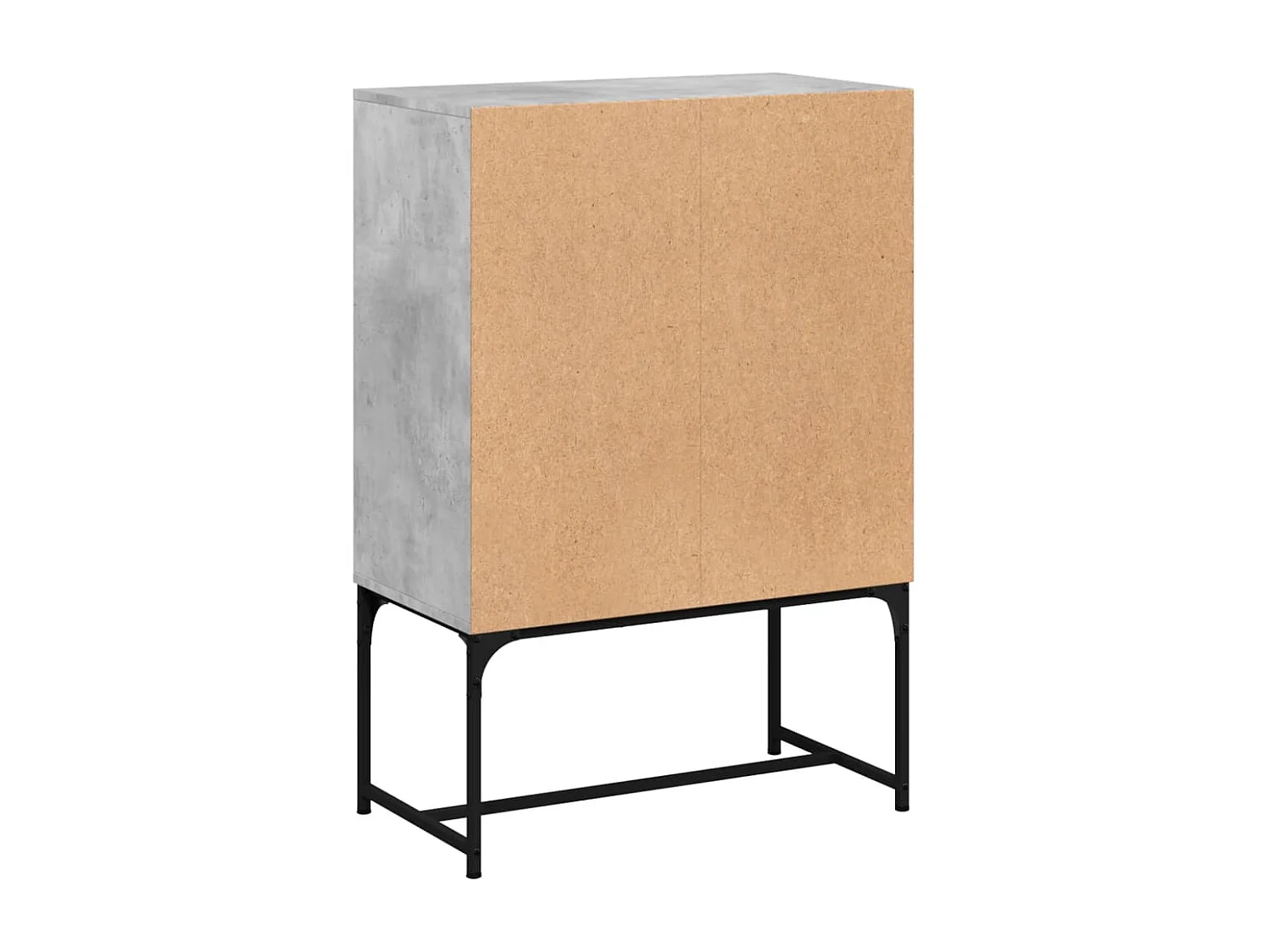 Beistellschrank mit Glastüren Betongrau 69x37x100 cm