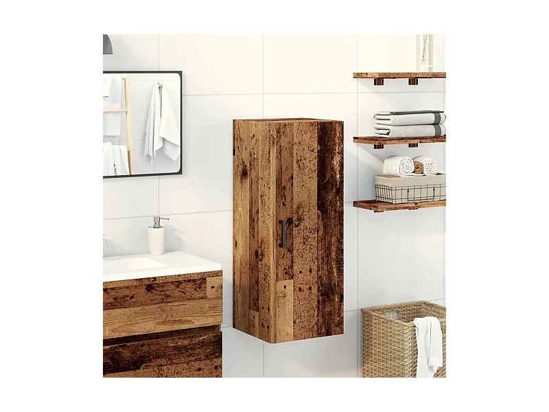 Mobile a Parete Legno Vecchio 34,5x34x90 cm in Truciolato