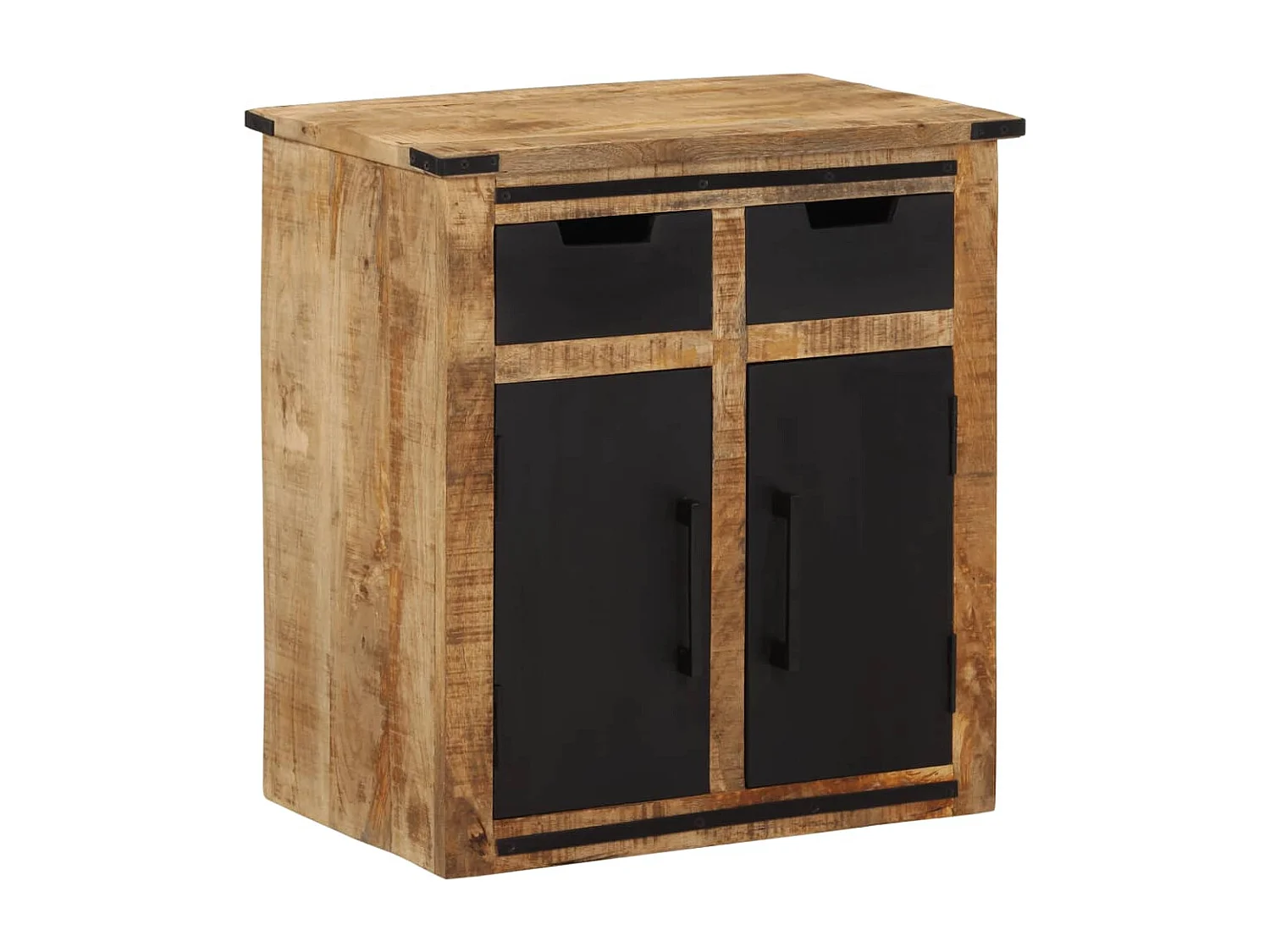 Aparador con 2 cajones madera maciza de mango 55x35x60 cm
