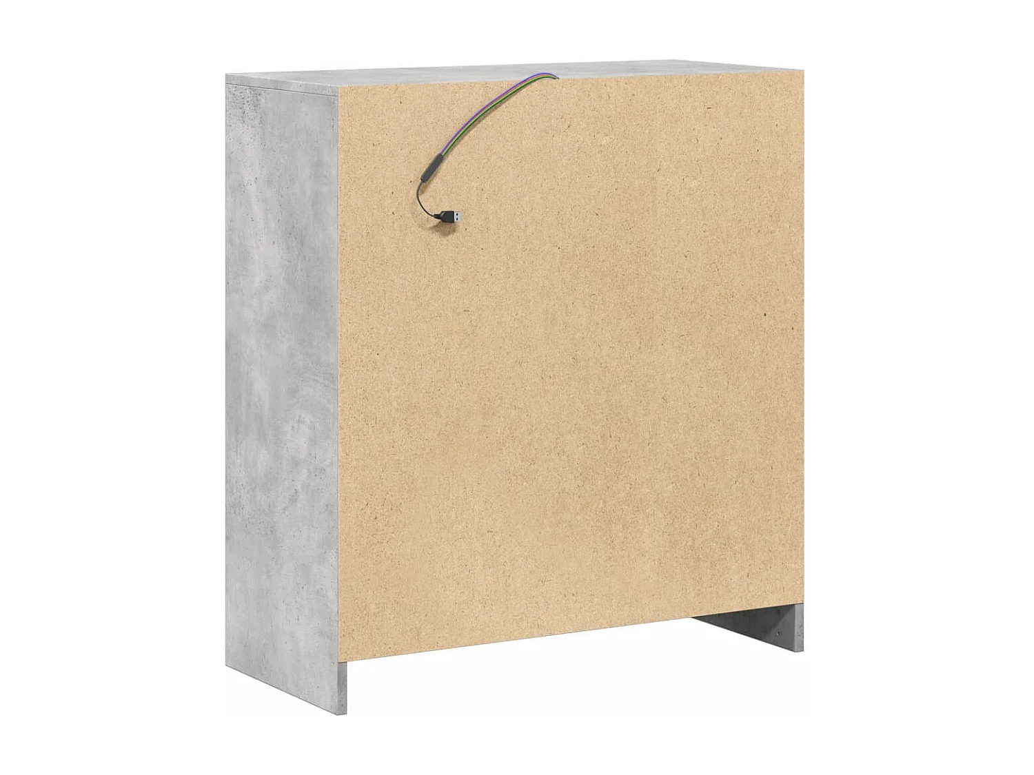 Credenza con LED Grigio Cemento 77x34x85 cm Legno Multistrato