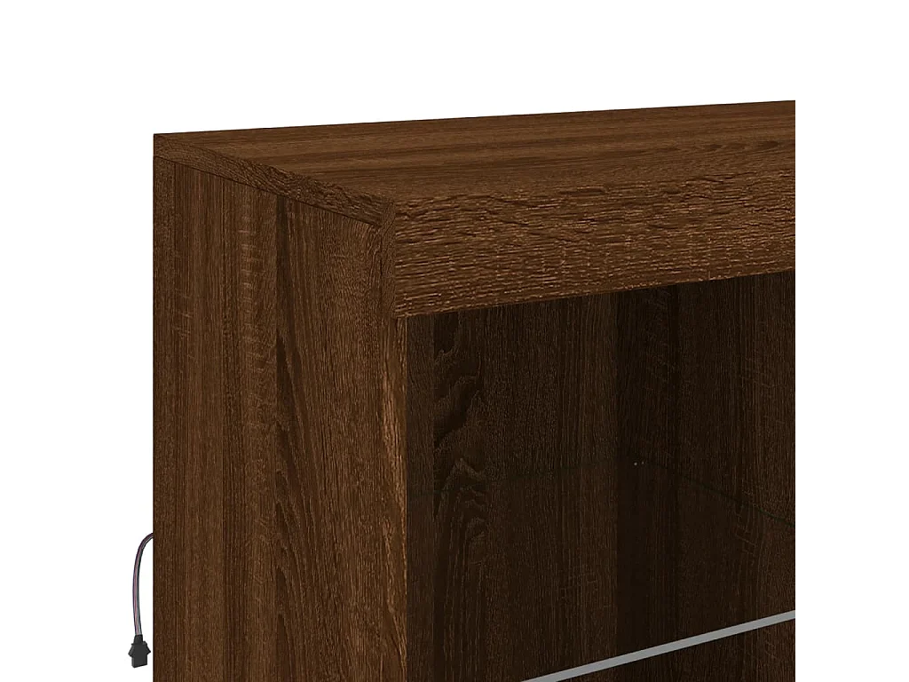 Credenza con Luci LED Rovere Marrone 181,5x37x100 cm