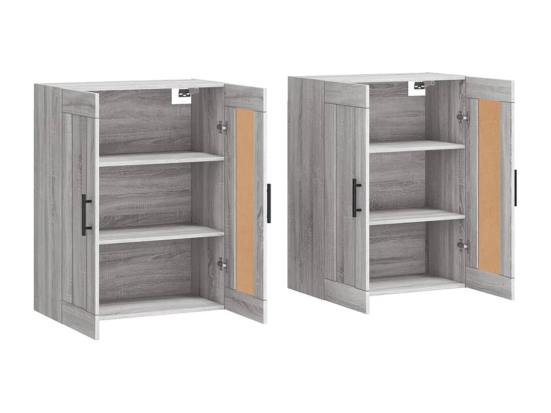Armadietti a Parete 2 pz Grigio Sonoma in Legno Multistrato