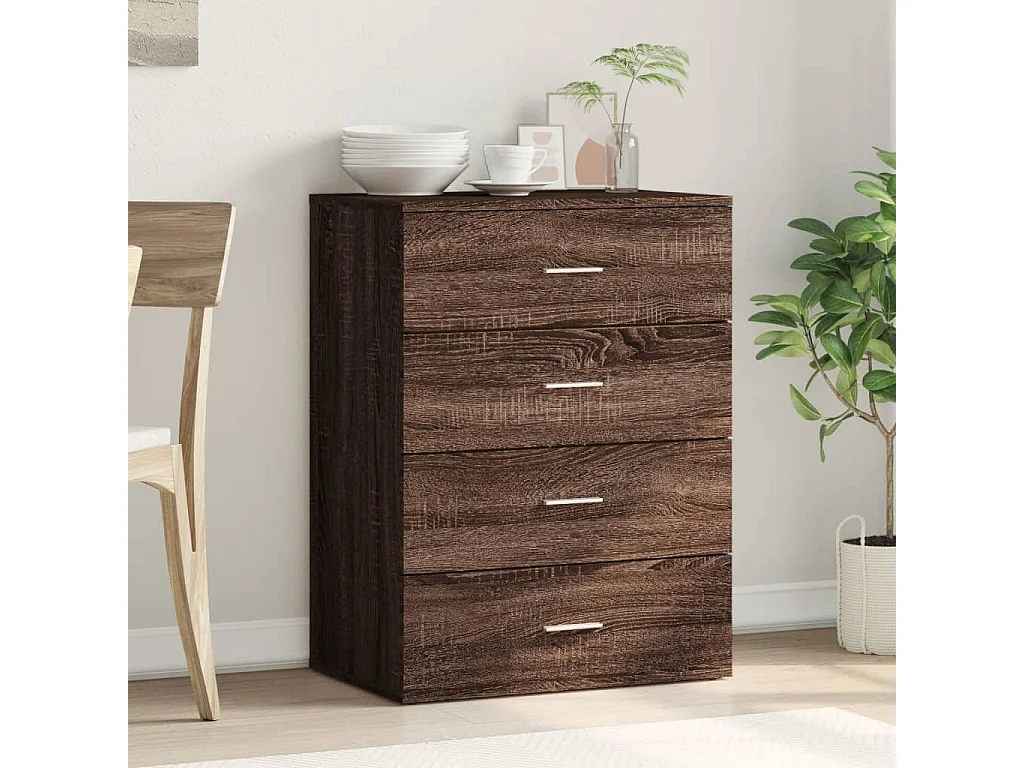 Buffet chêne marron 60x39x80 cm bois d'ingénierie