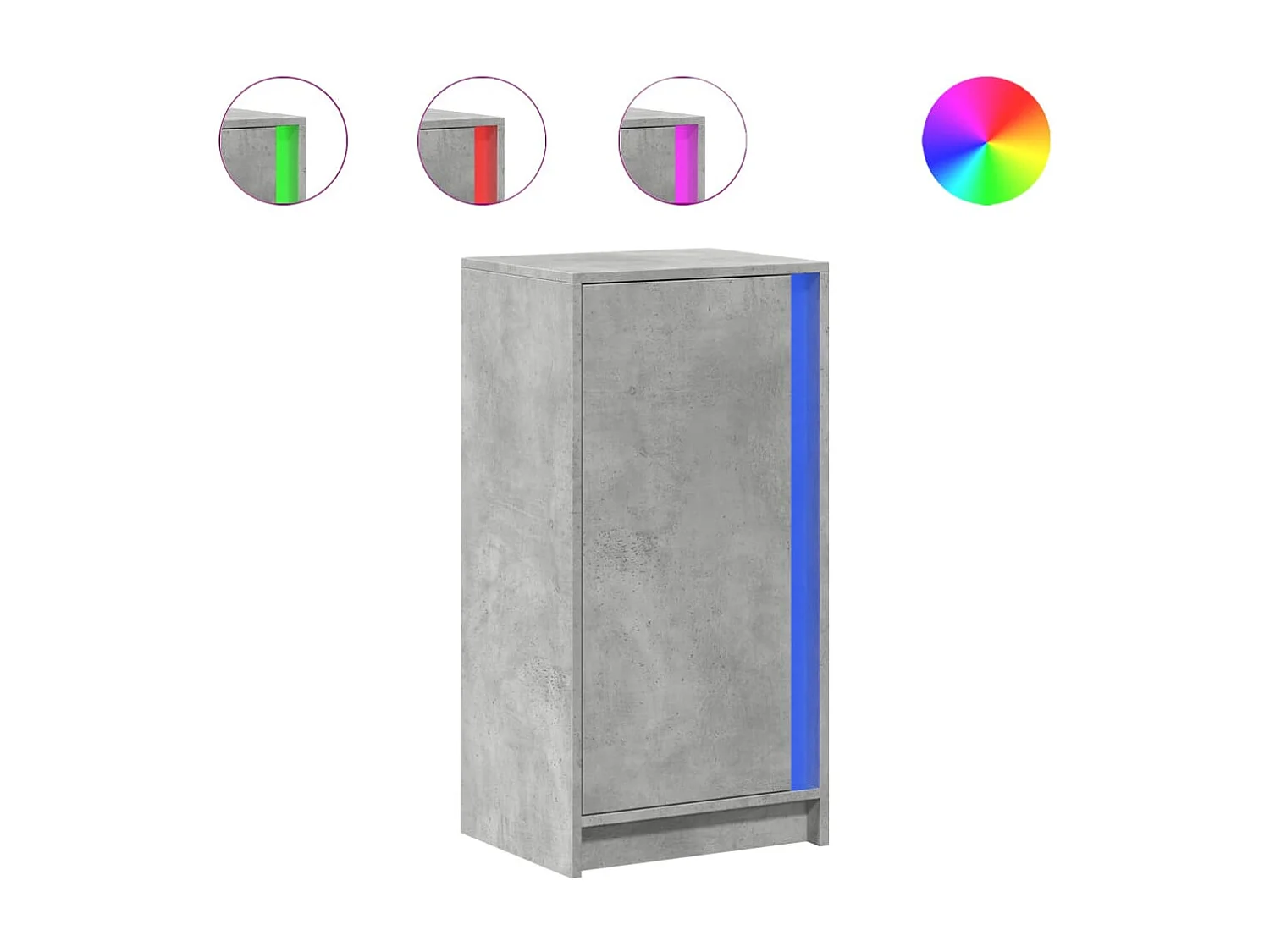 LED-Sideboard Betongrau 42,5x34x85 cm Holzwerkstoff