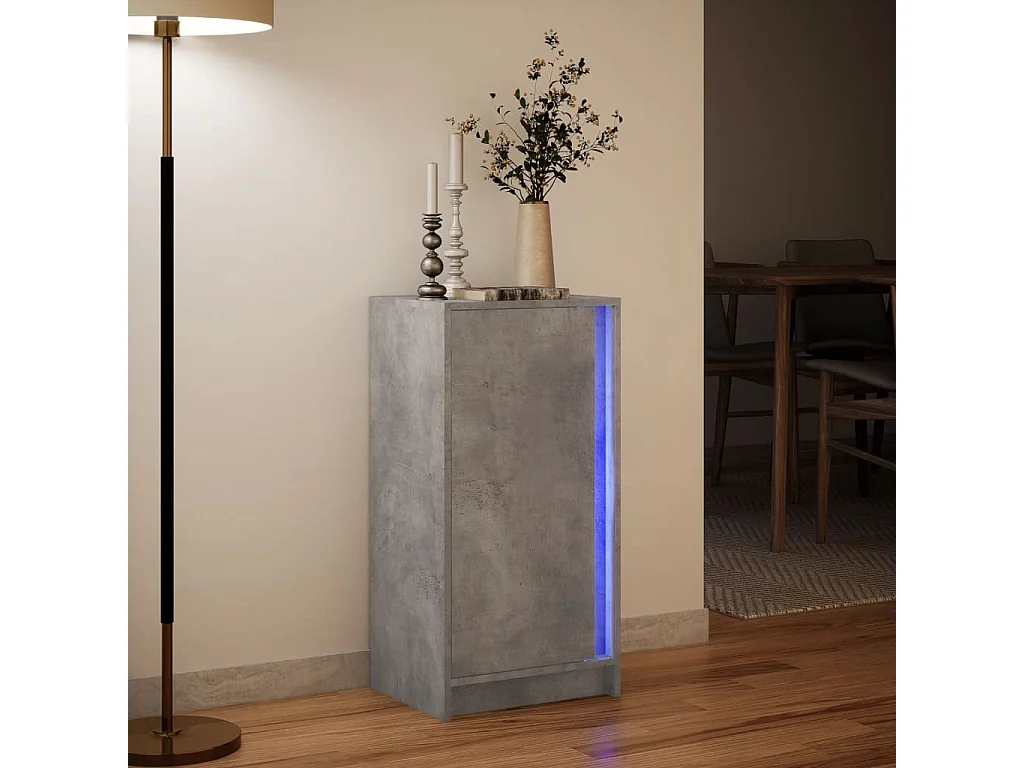 LED-Sideboard Betongrau 42,5x34x85 cm Holzwerkstoff
