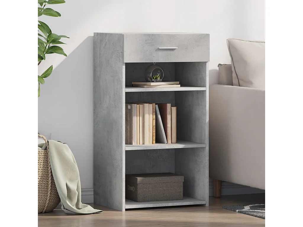 Credenza Grigio Cemento 50x42,5x93 cm in Legno Multistrato