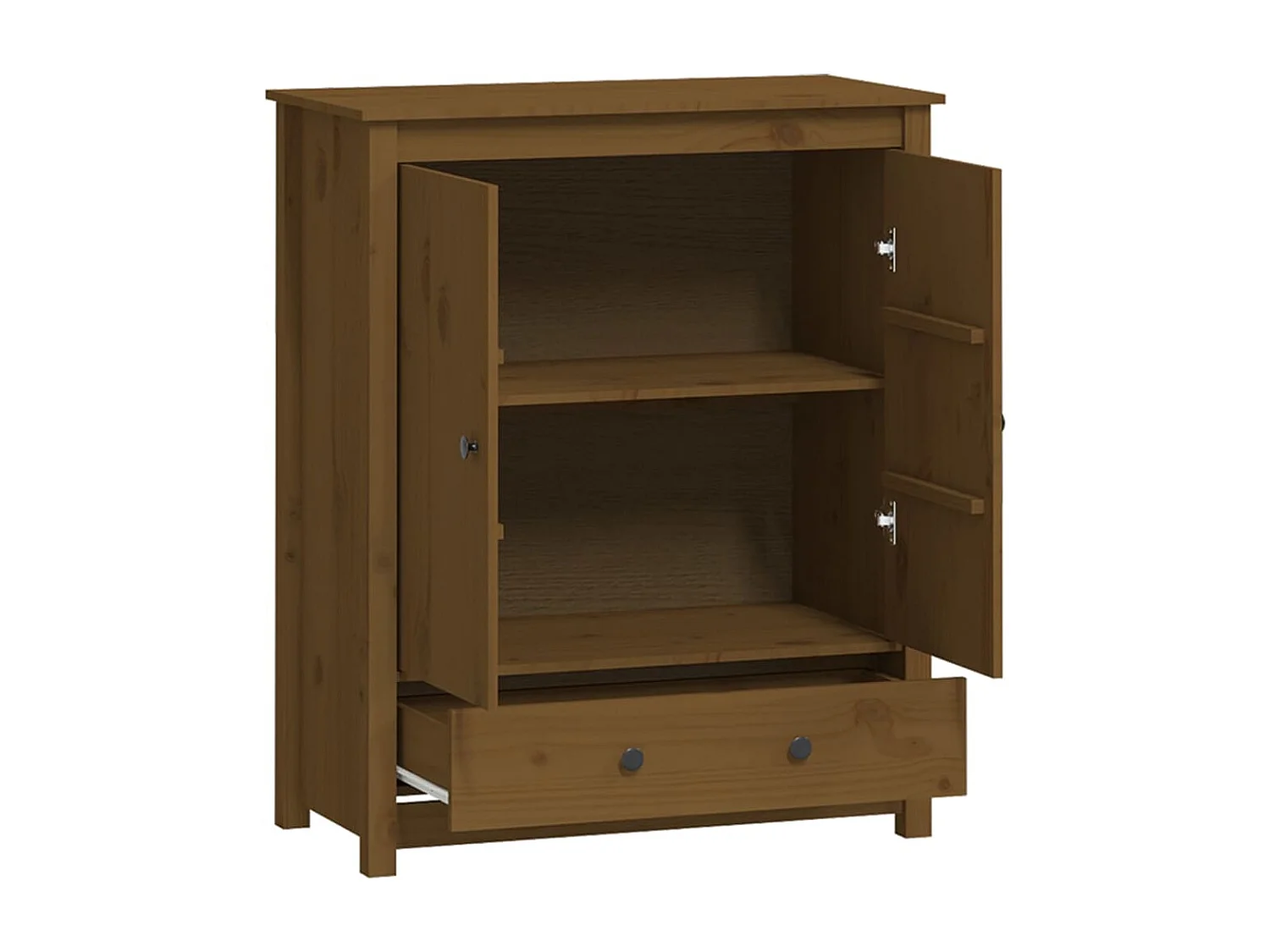 Aparador alto madera maciza de pino marrón miel 83x41,5x100 cm