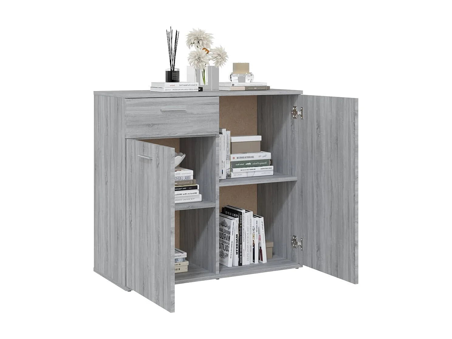Sideboard Grau Sonoma 80x36x75 cm Holzwerkstoff
