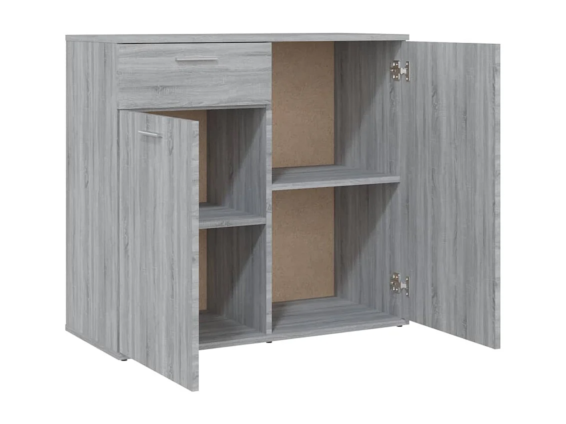 Credenza Grigio Sonoma 80x36x75 cm in Legno Multistrato