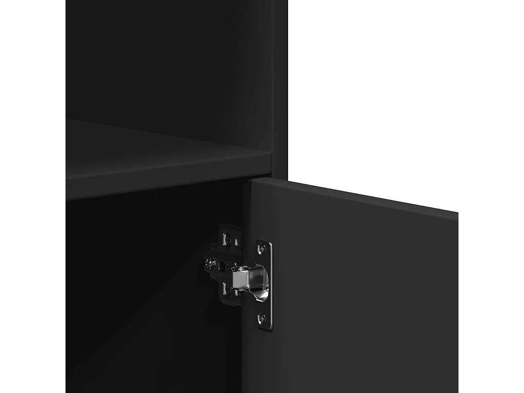 Armoire à roulettes noir 55x40x91 cm bois d'ingénierie