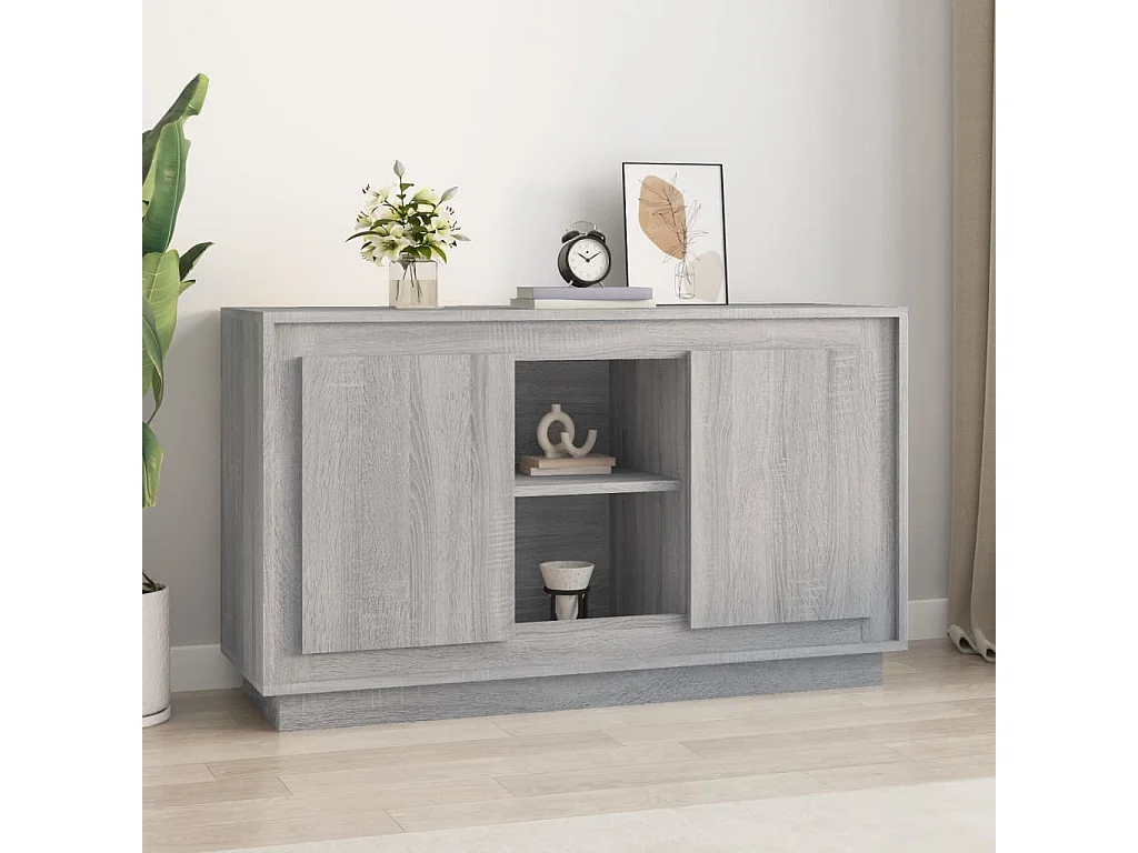 Credenza Grigio Sonoma 102x35x60 cm in Legno Multistrato