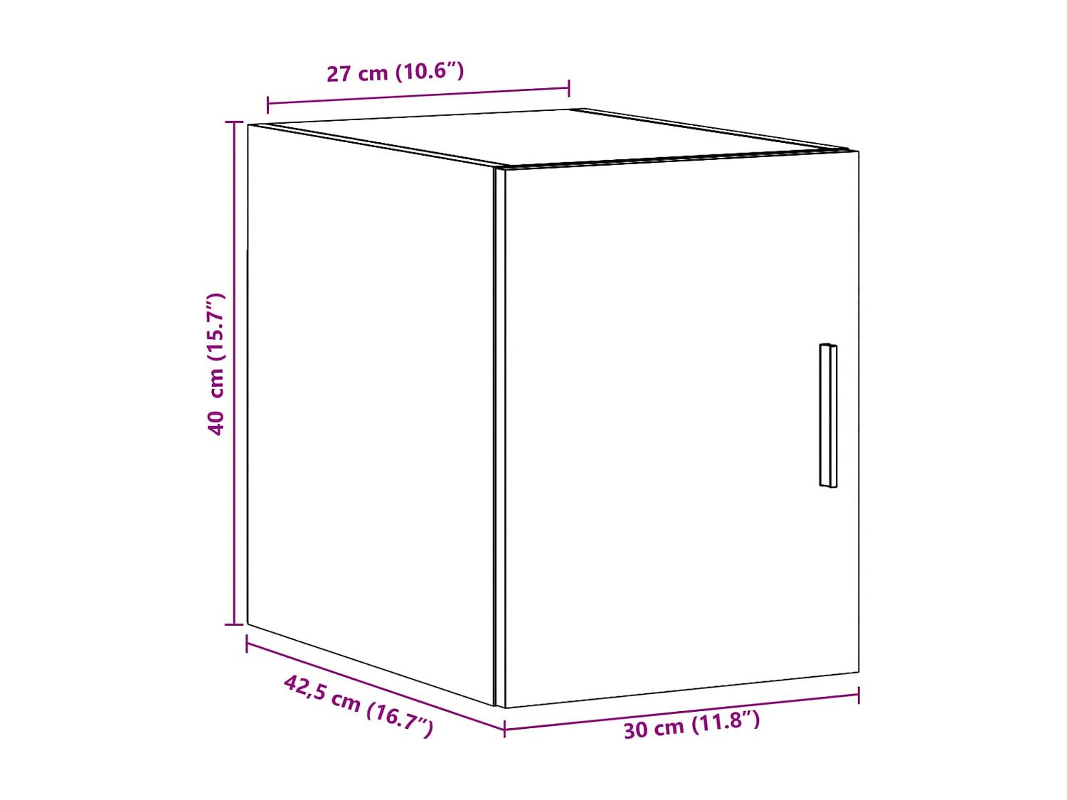 Armoire murale chêne marron 30x42,5x40 cm bois d'ingénierie