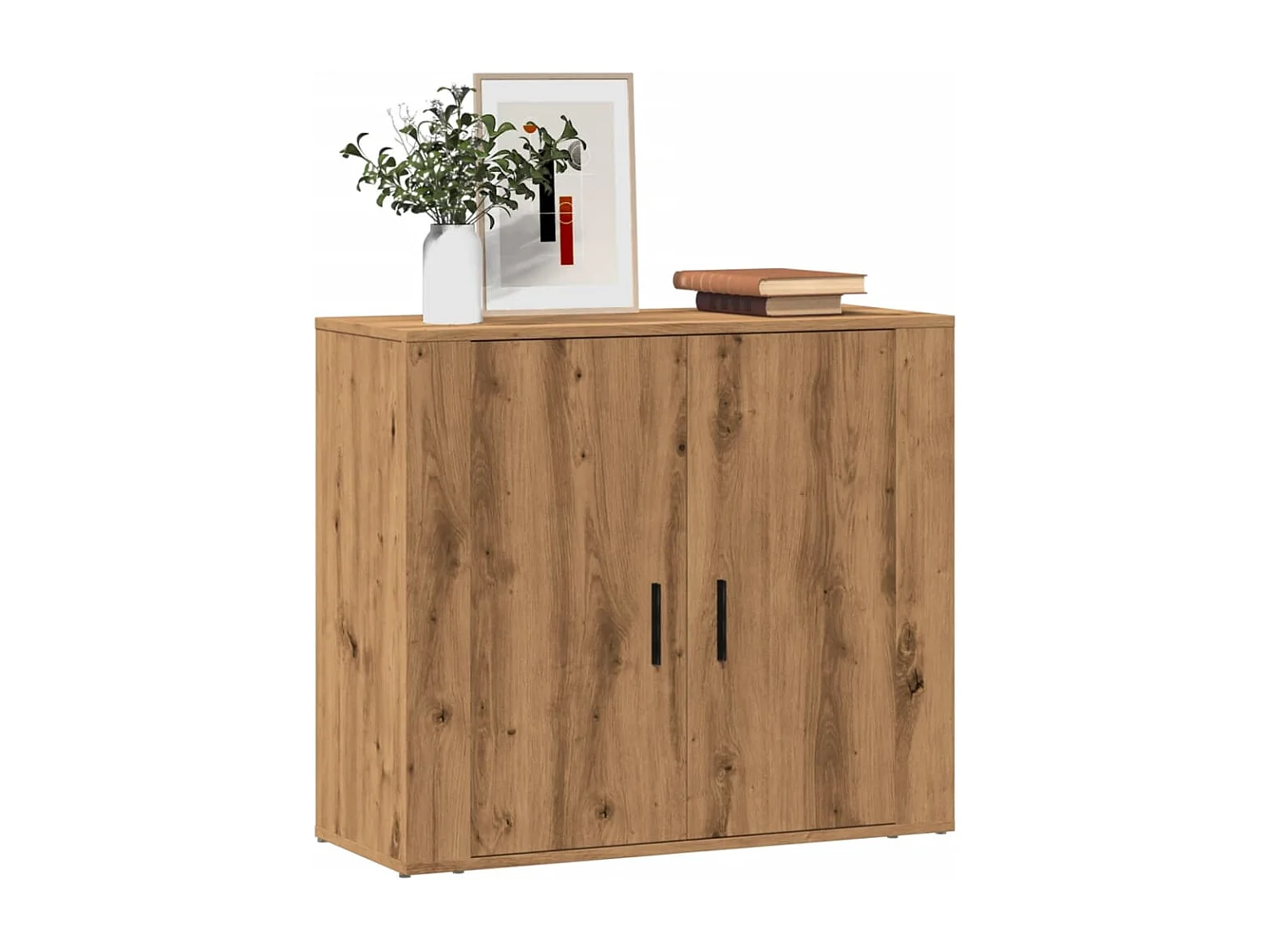 Buffet chêne artisanal 80x33x70 cm bois d'ingénierie