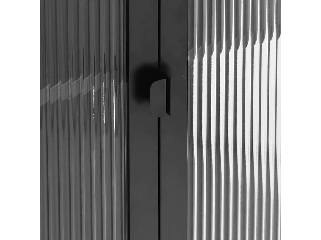 Aparador 70x35x70 cm vidro e aço preto