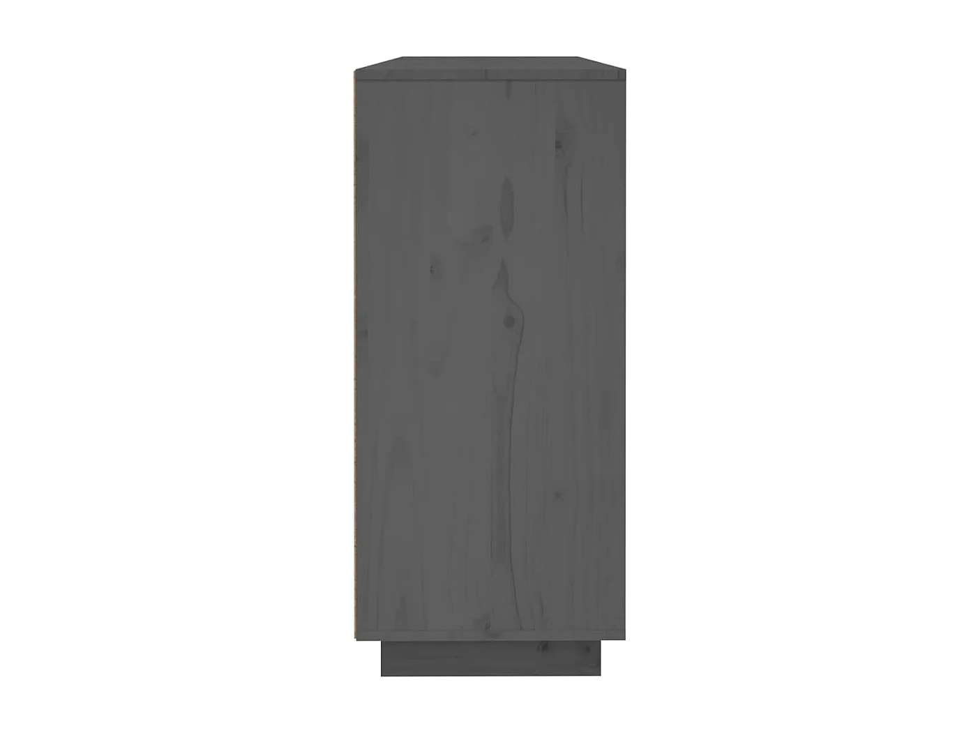 Credenza Grigia 120x35x80 cm in Legno Massello di Pino