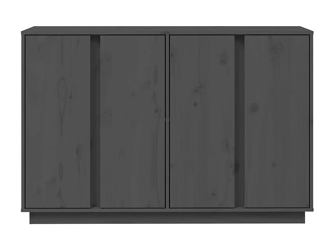 Credenza Grigia 120x35x80 cm in Legno Massello di Pino