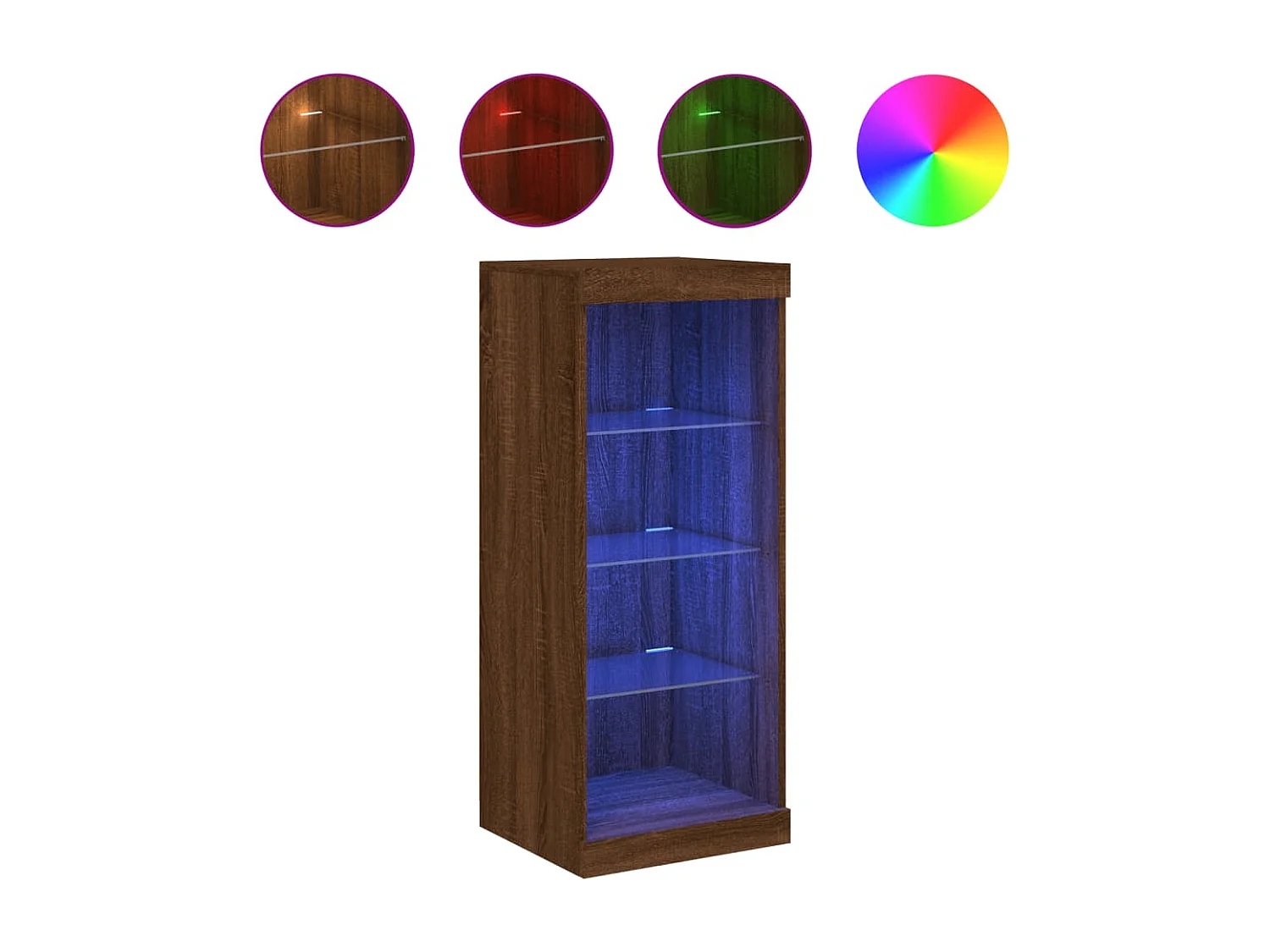 Buffet avec lumières LED chêne marron 41x37x100 cm