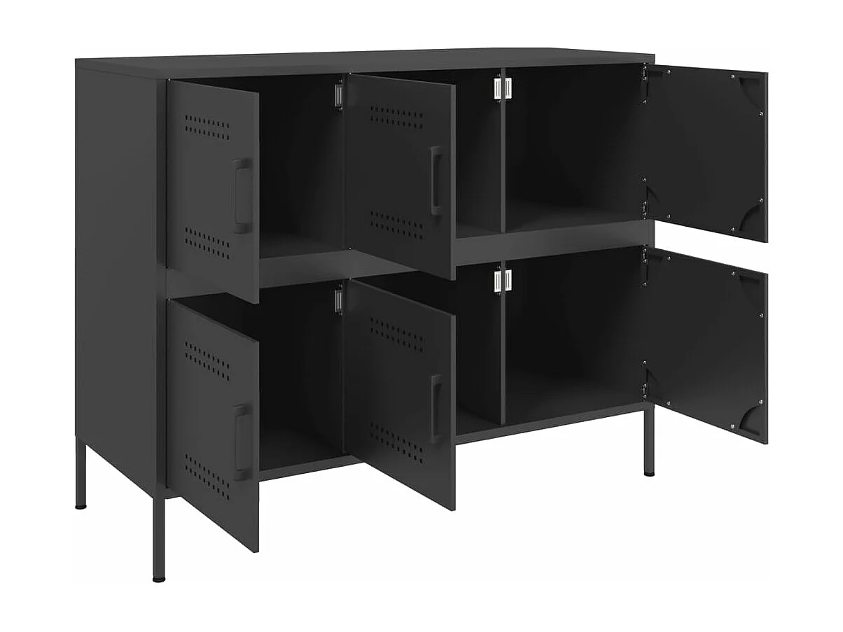 Credenza Nera 100,5x39x79 cm in Acciaio