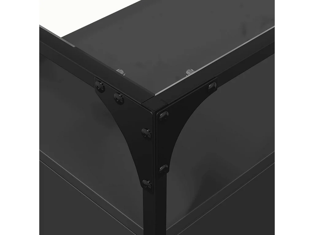 Credenza con Piano in Vetro Nero 98x35x81cm Legno Multistrato