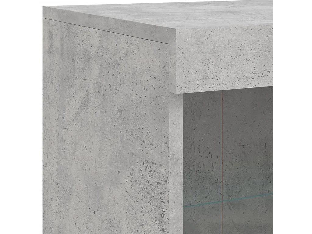 Credenza con Luci LED Grigio Cemento 81x37x100 cm