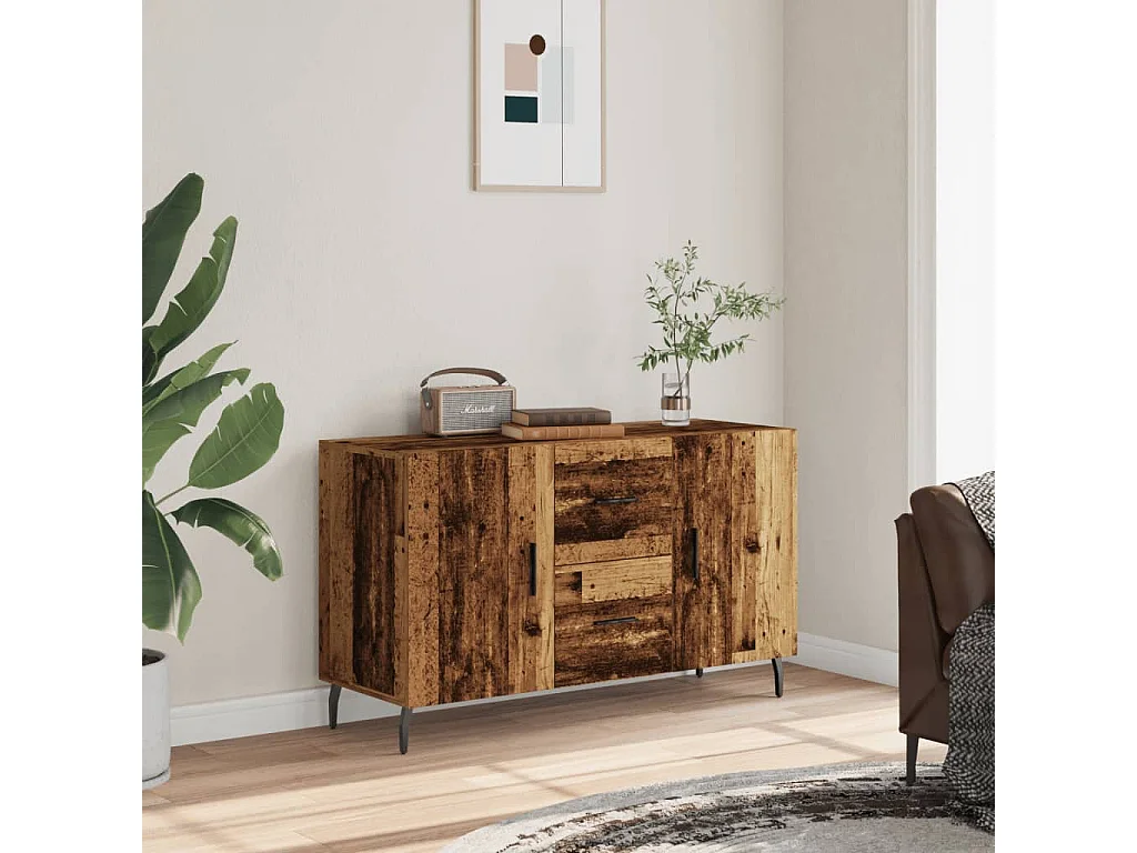 Buffet vieux bois 100x36x60 cm bois d'ingénierie