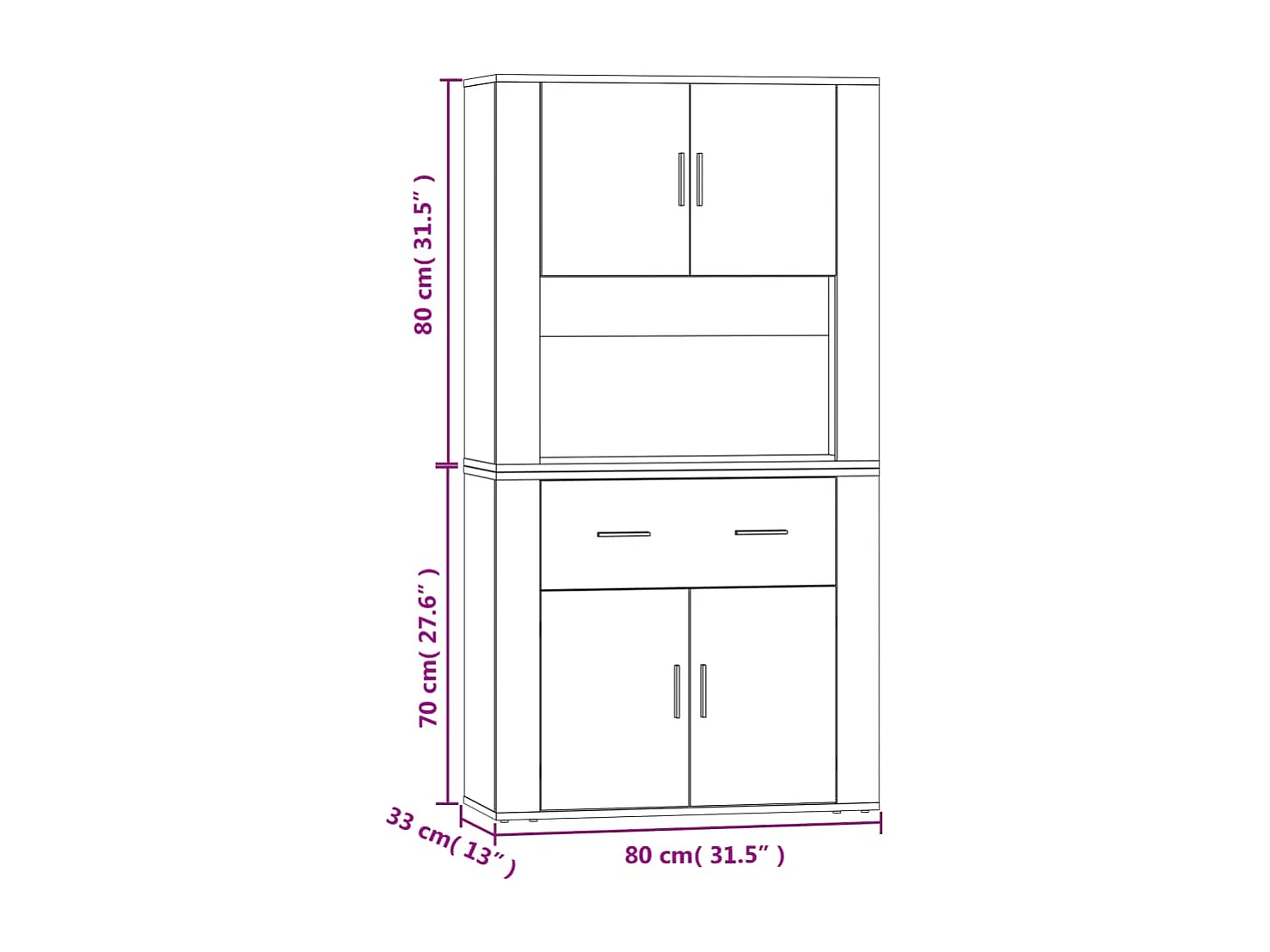 Credenza Rovere Fumo in Legno Multistrato