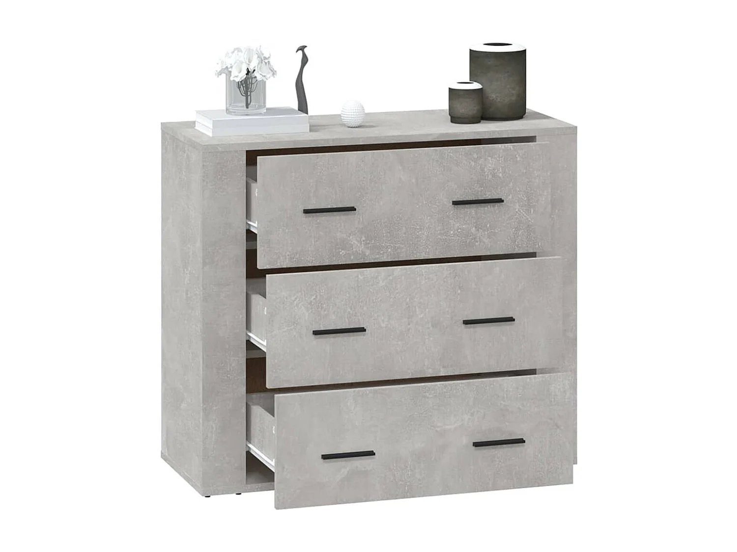 Credenza Grigio Cemento 80x33x70 cm in Legno Multistrato