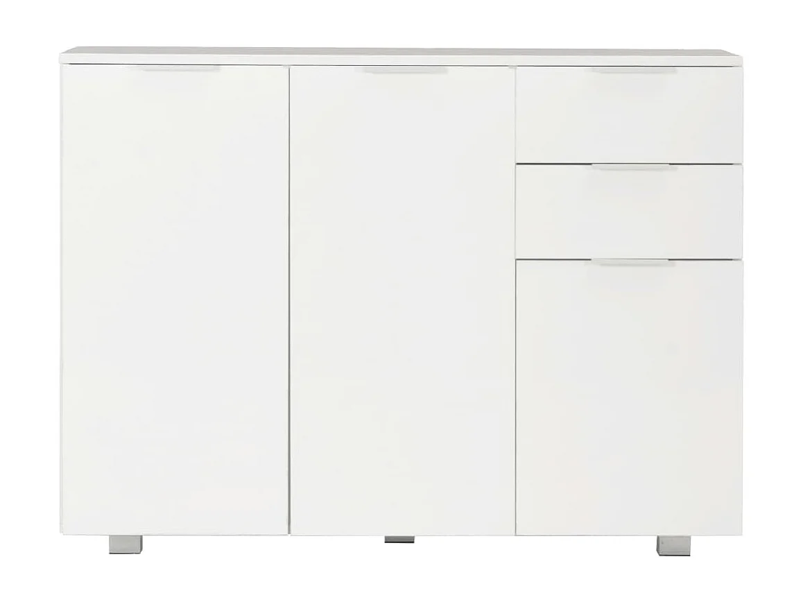 Credenza Bianco Lucido 107x35x80,5 cm