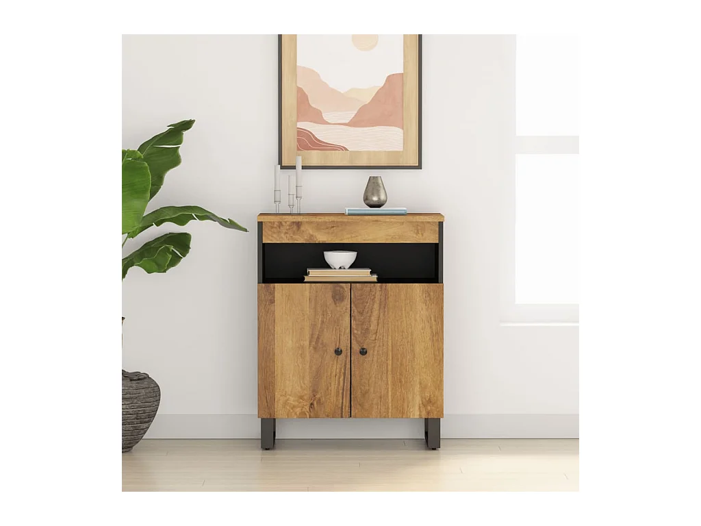 Sideboard mit 2 Türen 60x33x75 cm Massivholz Mango