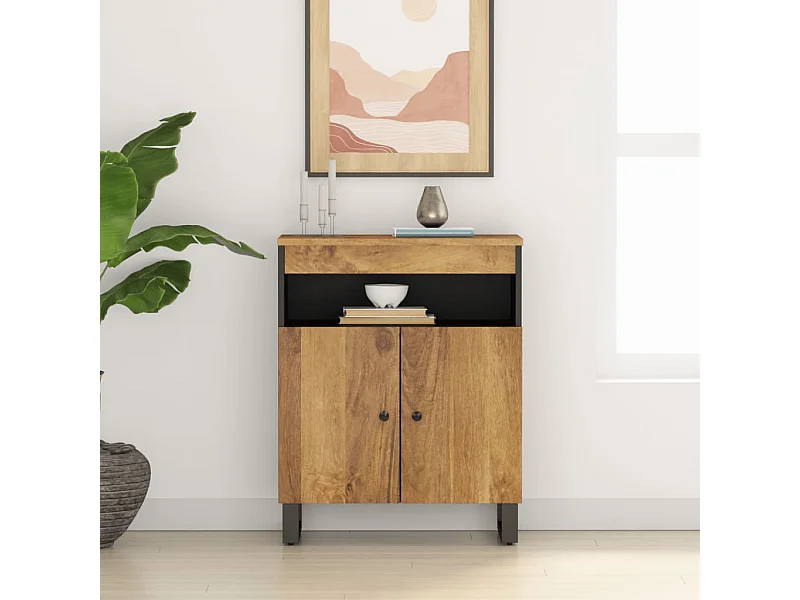 Sideboard mit 2 Türen 60x33x75 cm Massivholz Mango