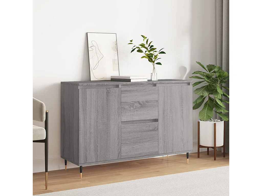 Sideboard Grau Sonoma 104x35x70 cm Holzwerkstoff