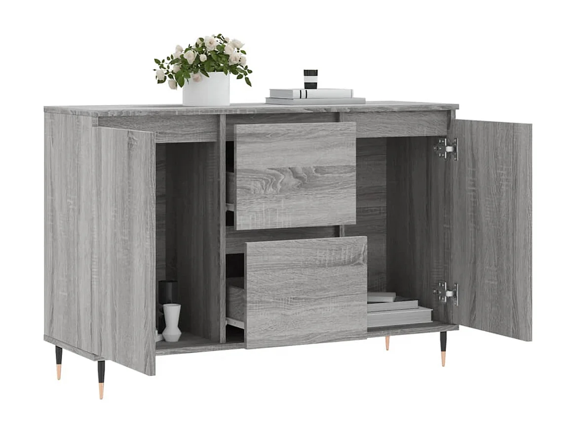 Sideboard Grau Sonoma 104x35x70 cm Holzwerkstoff