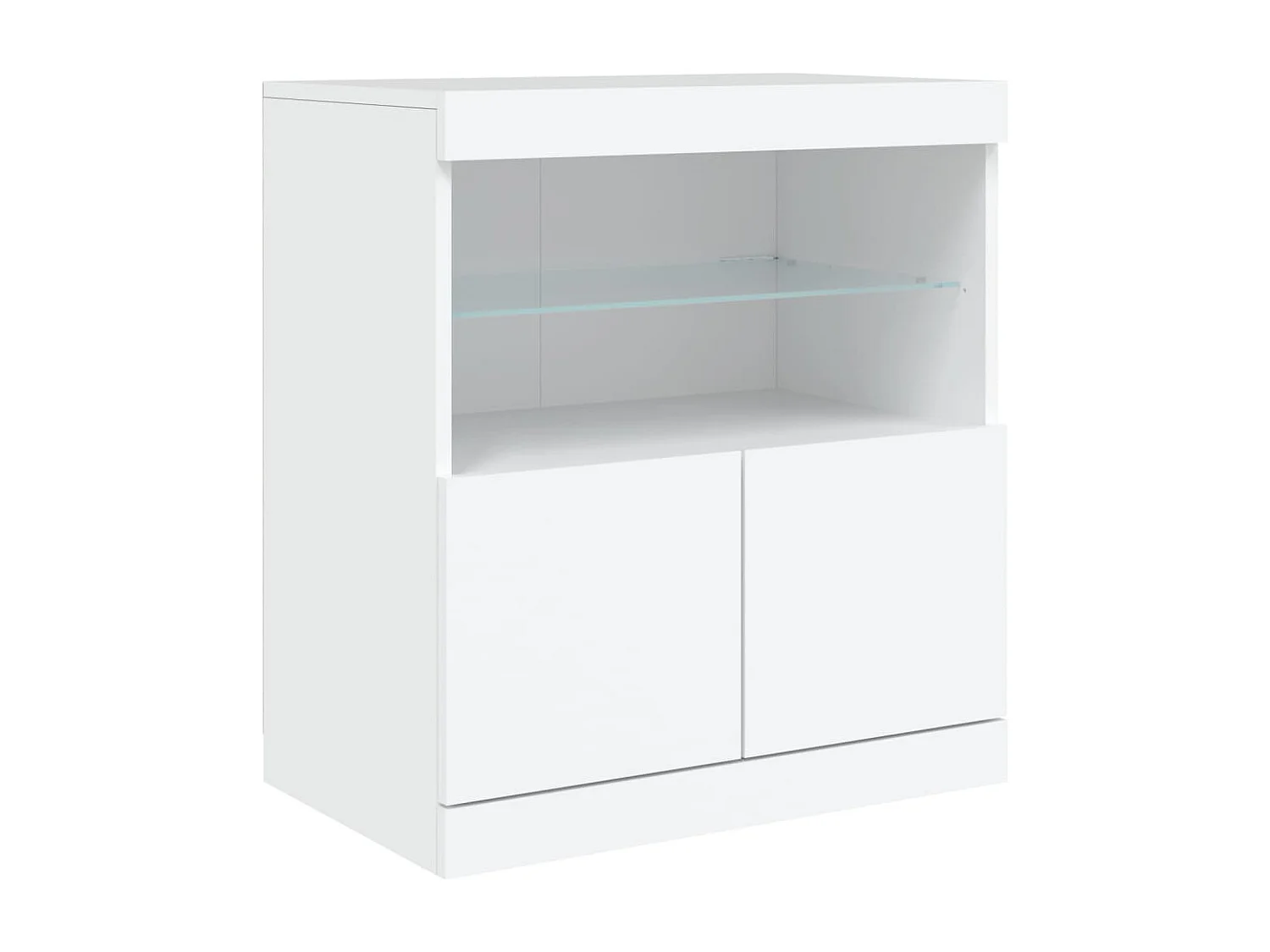 Credenza con Luci LED Bianca 283x37x67 cm