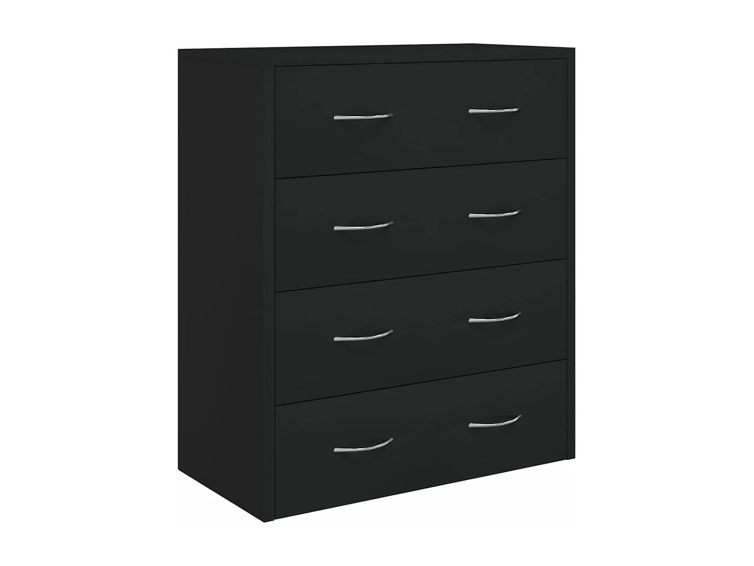 Credenza con 4 Cassetti 60x30,5x71 cm Nera