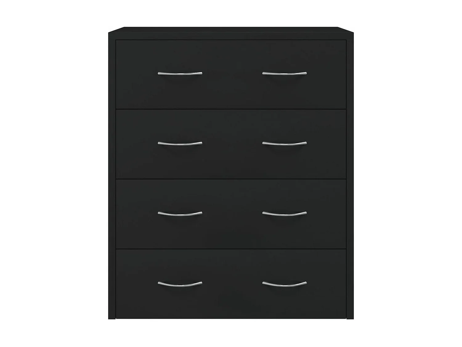 Credenza con 4 Cassetti 60x30,5x71 cm Nera