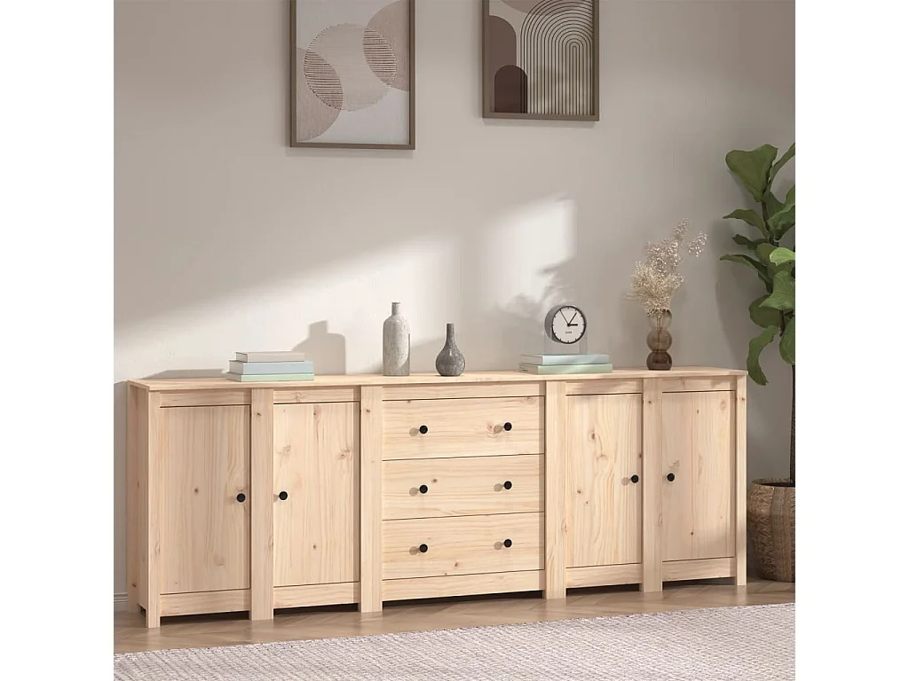 Sideboard 230x35x80 cm Massivholz Kiefer