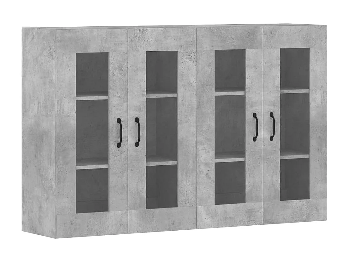 Armadietti a Parete 2 pz Grigio Cemento in Legno Multistrato