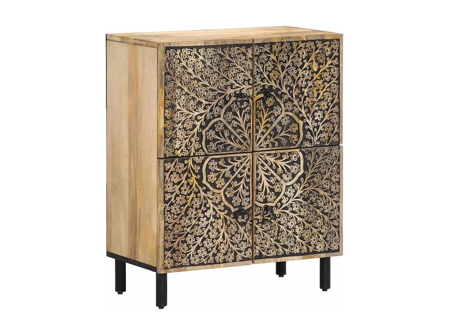 Credenza 60x33x75 cm in Legno Massello di Mango