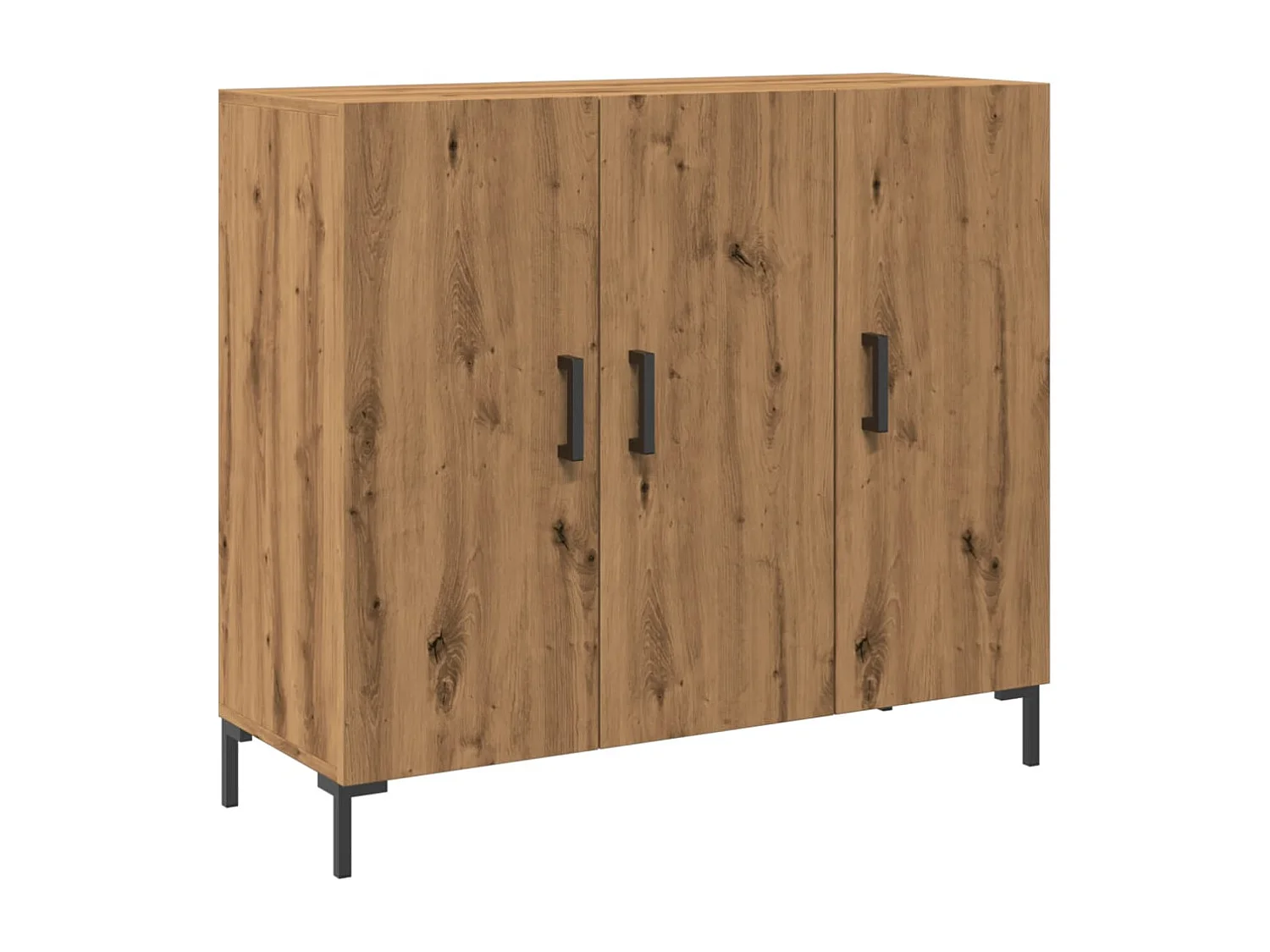 Credenza Rovere Artigianale 90x34x80 cm in Legno Multistrato