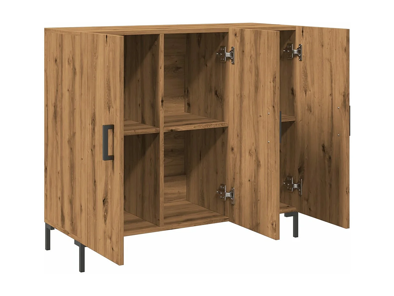 Credenza Rovere Artigianale 90x34x80 cm in Legno Multistrato