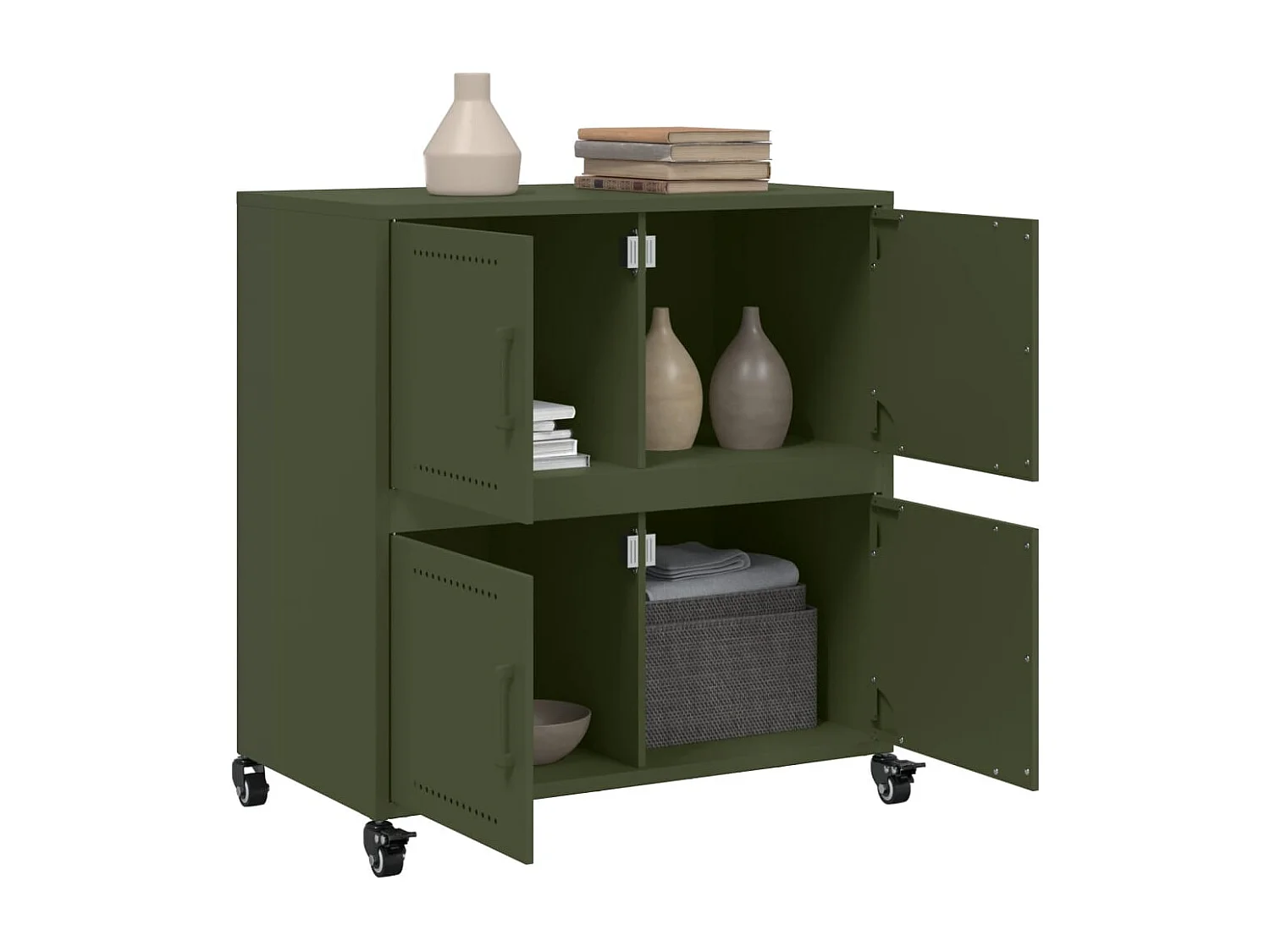 Sideboard Olivgrün 68x39x72 cm Stahl