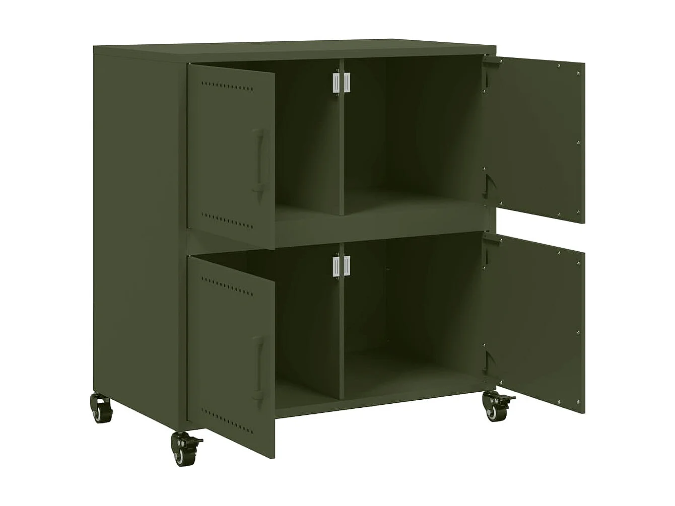 Dressoir 68x39x72 cm staal olijfgroen