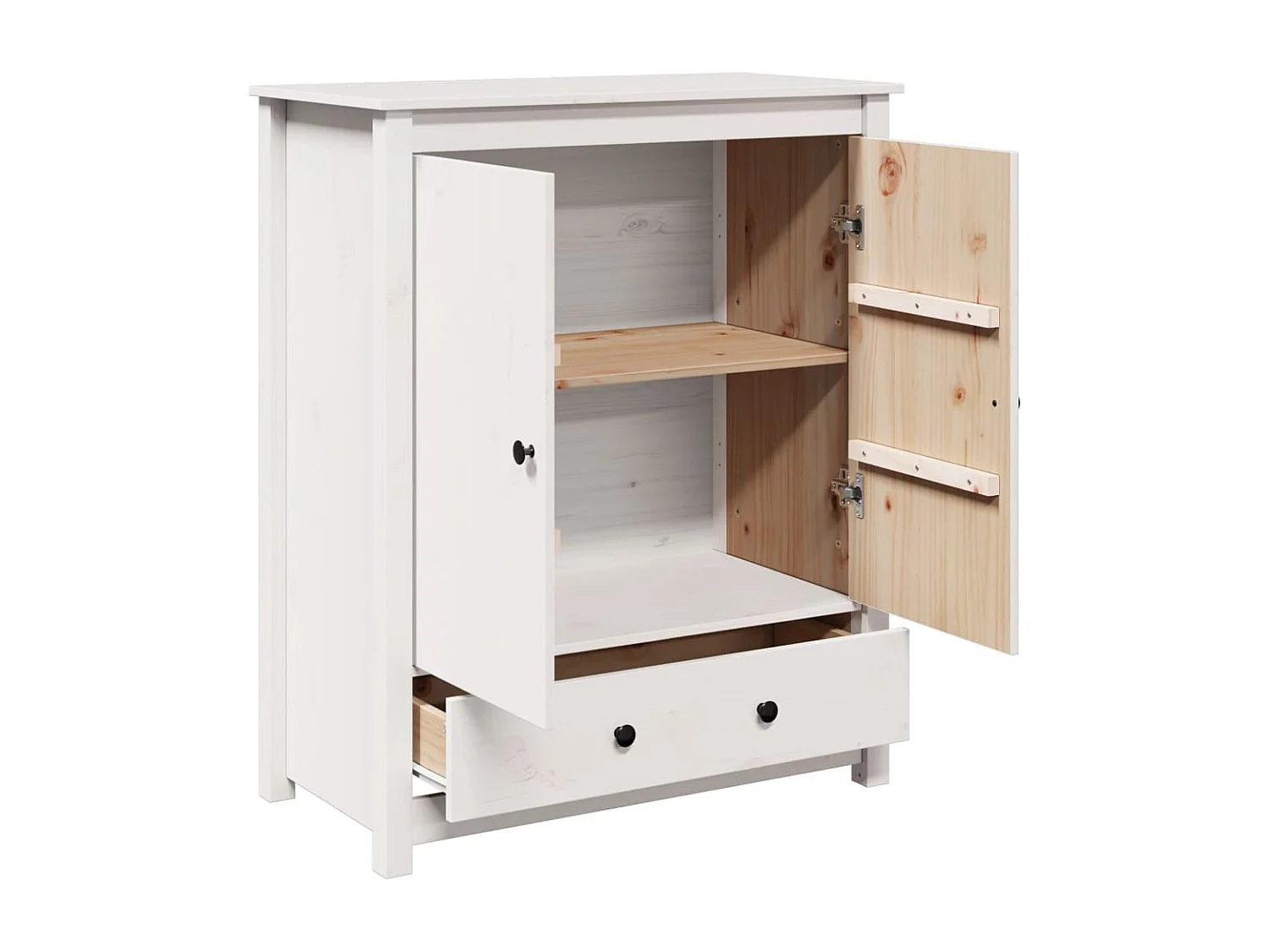 Buffet Blanc 83x41,5x100 cm Bois massif de pin