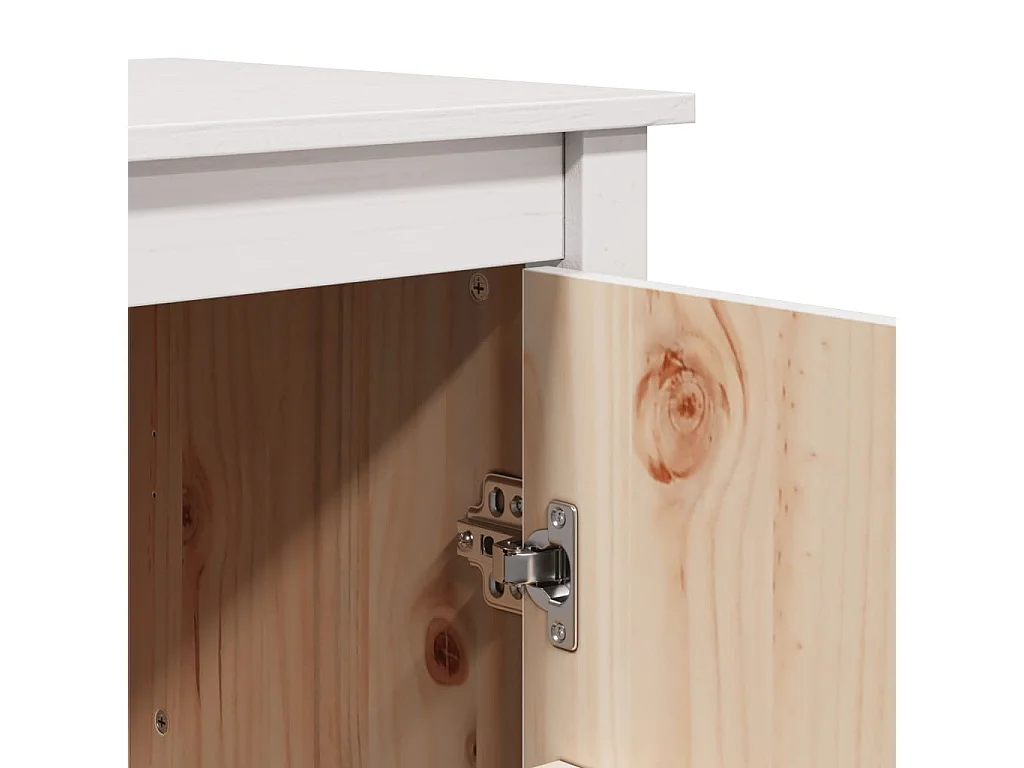Buffet Blanc 83x41,5x100 cm Bois massif de pin